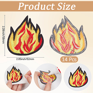 14pcs patchs de v&ecirc;tements en polyester(DIY-CY0003-57)-2