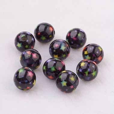 10mm Black Round Glass Beads