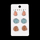 Wood Stud Steel Needle Earrings(EJEW-U016-02P-02)-1