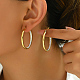 Elegant Stainless Steel Rhinestone Circle Hoop Earrings for Women(VR7633-2)-1