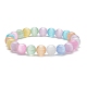 pulsera elástica con cuentas redondas de selenita natural teñida(BJEW-JB09411-02)-1