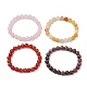 4Pcs Constellation 8mm Round Natural Rhodonite & Rose Quartz & Dyed Jade & Carnelian Beaded Stretch Bracelets for Women(BJEW-JB10642)-4