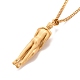 Brass Human Hug Pendant Necklace with 201 Stainless Steel Curb Chains for Women(NJEW-I114-01G)-3