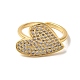 Brass Micro Pave Cubic Zirconia Open Cuff Rings for Women(RJEW-G325-01D-G)-2