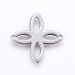 Tarnish Resistant 304 Stainless Steel Links connectors, Cross/Flower, Stainless Steel Color, 21x21x1.2mm, Hole: 1.2mm(STAS-I094-50P)