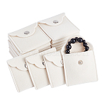 Velvet Jewelry Storage Bags, with Snap Buttons, Square, Cornsilk, 5.8x5.9x0.85cm(ABAG-WH0032-48A)