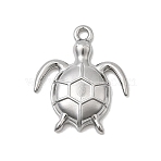 Marine Organism Theme 304 Stainless Steel Charms, Stainless Steel Color, Turtle, 13.5x11x2.5mm, Hole: 1mm(STAS-Z179-40P-01A)