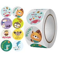 Round Paper Self-Adhesive Reward Sticker Rolls, for Teacher Student, Mixed Color, 25mm, 500pcs/roll(X-PW-WG29604-01)