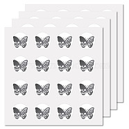 8 Sheets Plastic Waterproof Self-Adhesive Picture Stickers, Round Dot Cartoon Decals for Kid's Art Craft, Butterfly, 150x150mm(DIY-WH0428-003)