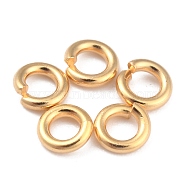 Rack Plating Brass Jump Rings, Open Jump Rings, Long-Lasting Plated, Real 24K Gold Plated, 4x1mm, 18 Gauge, Inner Diameter: 2mm(KK-O139-18K-G)