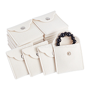 Velet Jewelry Storage Bags, with Snap Buttons, Square, Cornsilk, 5.8x5.9x0.85cm(ABAG-WH0032-48A)