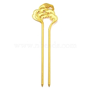 Alloy Sea Wave Hair Sticks for Enamel, Rhinestone Settings, Long-Lasting Plated Hair Accessories for Women, Golden, 140x43mm, Fit For 3/4mm Rhinestone(OHAR-PW0006-16B)