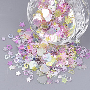 Ornament Accessories, PVC Plastic Paillette/Sequins Beads, Mixed Shapes, Mixed Color, 2~6x1.5~6x0.4mm(PVC-S035-021)