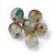 Natural Myanmar Jade/Burmese Jade Beads, Dyed, Barrel, 12.5~13.5x13~14mm, Hole: 5mm(G-L495-31A)
