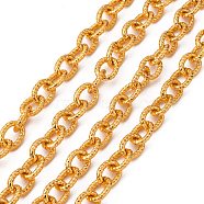 3.28 Feet Aluminium Cable Chains, Unwelded, Oval, Gold, 21x16x4mm(X-CHA-K8316-29)