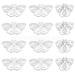 12Pcs 304 Stainless Steel Pendants, Butterfly, Stainless Steel Color, 24.5x44.5x1.5mm, Hole: 1.8mm(STAS-DC0011-17)