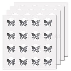 8 Sheets Plastic Waterproof Self-Adhesive Picture Stickers, Round Dot Cartoon Decals for Kid's Art Craft, Butterfly, 150x150mm(DIY-WH0428-003)