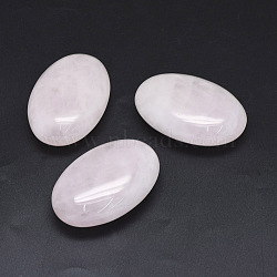 Natural Rose Quartz Healing Massage Palm Stones, Pocket Worry Stone, for Anxiety Stress Relief Therapy, Oval, 60x40x20~21mm(G-P415-65)