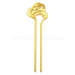 Alloy Sea Wave Hair Sticks for Enamel, Rhinestone Settings, Long-Lasting Plated Hair Accessories for Women, Golden, 140x43mm, Fit For 3/4mm Rhinestone(OHAR-PW0006-16B)