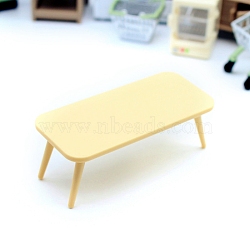 Dollhouse Miniature Coffee Table, Dollhouse Furniture Accessories, for Miniature Dinning Room, Blanched Almond, 80x40x33mm(PW-WG5B562-01)