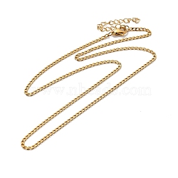 Ion Plating(IP) 304 Stainless Steel Curb Chain Necklace, for Beadable Necklace Making, Golden, 17.95 inch(45.6cm)(STAS-C079-19G)