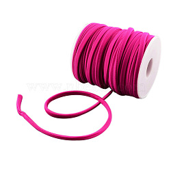 Soft Nylon Cord, Flat, Medium Violet Red, 5x3mm, about 21.87 yards(20m)/roll(NWIR-R003-04)