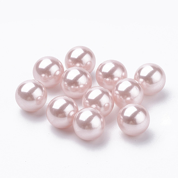 Eco-Friendly Plastic Imitation Pearl Beads, High Luster, Grade A, No Hole Beads, Round, Lavender Blush, 12mm