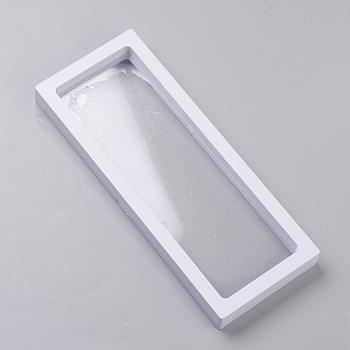 Rectangular Transparent 3D Floating Frame Display, for Ring Necklace Bracelet Earring, Coin Display Stands, Aa Medallions, White, 23.2x2x9.1cm, Inner Diameter: 209x69mm
