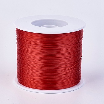 Flat Elastic Crystal String, Elastic Beading Thread, for Stretch Bracelet Making, FireBrick, 0.7mm, about 546.8 yards(500m)/roll
