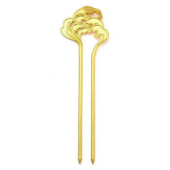 Alloy Sea Wave Hair Sticks for Enamel, Rhinestone Settings, Long-Lasting Plated Hair Accessories for Women, Golden, 140x43mm, Fit For 3/4mm Rhinestone