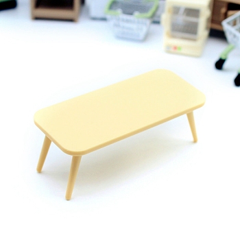 Dollhouse Miniature Coffee Table, Dollhouse Furniture Accessories, for Miniature Dinning Room, Blanched Almond, 80x40x33mm