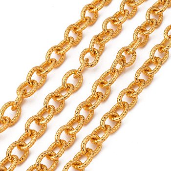 3.28 Feet Aluminium Cable Chains, Unwelded, Oval, Gold, 21x16x4mm
