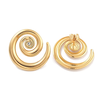 304 Stainless Steel Stud Earrings for Women, Mosquito coil holder, Golden, 28.5x28mm