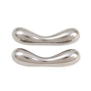 304 Stainless Steel Beads, Curved Tube, Stainless Steel Color, 35x8x6mm, Hole: 2.5mm