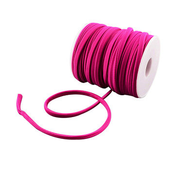 Soft Nylon Cord, Flat, Medium Violet Red, 5x3mm, about 21.87 yards(20m)/roll