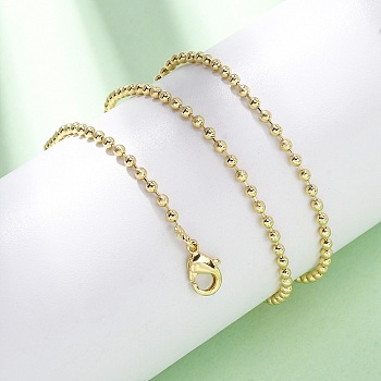 2MM Brass Ball Chain Necklaces, with Lobster Claw Clasps, Rack Plating, Long-Lasting Plated, Real 18K Gold Plated, 15.94 inch(40.5cm)