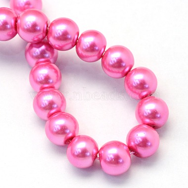 Baking Painted Pearlized Glass Pearl Round Bead Strands(HY-Q330-8mm-54)-4