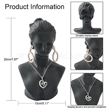 Bustes d'affichage de collier de bijoux en plastique stéréoscopique(NDIS-N003-01)-5