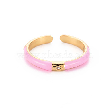 Pearl Pink Brass+Cubic Zirconia Finger Rings