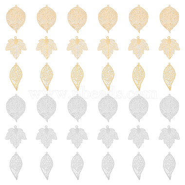 Platinum & Golden Leaf Brass Pendants