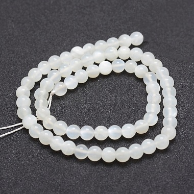 Naturelles perles pierre de lune blanc brins(G-J373-13-6mm)-3