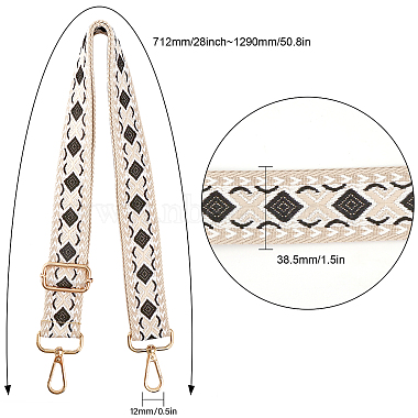 Rhombus Pattern Polyester Adjustable Bag Handles(FIND-WH0129-26B)-2