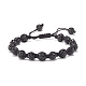 Bracelet de perles tressées en strass boule scintillante pour femme(BJEW-JB07703-05)-1