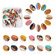 craftdady 12paires 12 couleurs résine opaque et clous d'oreilles en bois de noyer(MAK-CD0001-05)-1