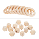 Faceted Nugget Natural Wooden Beads(WOOD-PH0009-24)-7