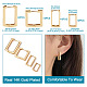 Pandahall 8Pcs 4 Size Brass Rectangle Hoop Earrings for Women(EJEW-TA0001-12)-3