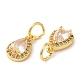 Rack Plating Brass Micro Pave Clear Cubic Zirconia Charms(KK-Z026-10G)-2