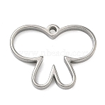 Butterfly 304 Stainless Steel Open Back Bezel Pendants, For DIY UV Resin, Epoxy Resin, Pressed Flower Jewelry, Stainless Steel Color, 21.5x28.5x3mm, Hole: 2.1mm(STAS-K279-03A-P)