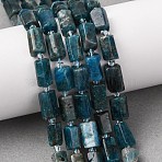 Natural Apatite Beads Strands, Faceted, Column, with Seed Beads, 10~14x6~8mm, Hole: 1.4~1.5mm, about 28pcs/strand, 15.83''(40.2cm)(G-L655-B03-01)