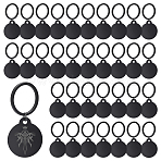40Pcs Aluminum Keychain, with Iron Rings, Flat Round, 66mm(KEYC-NB00039)